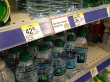 Very expensive water on a shelf